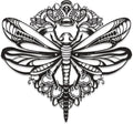 Rajukit Floral Dragonfly Metal Wall Art for Patio Garden