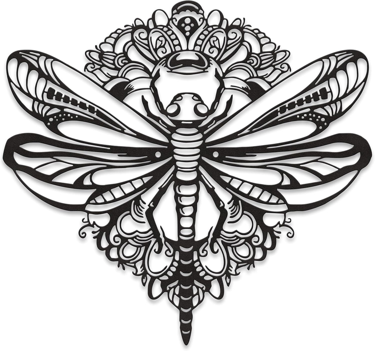 Rajukit Floral Dragonfly Metal Wall Art for Patio Garden