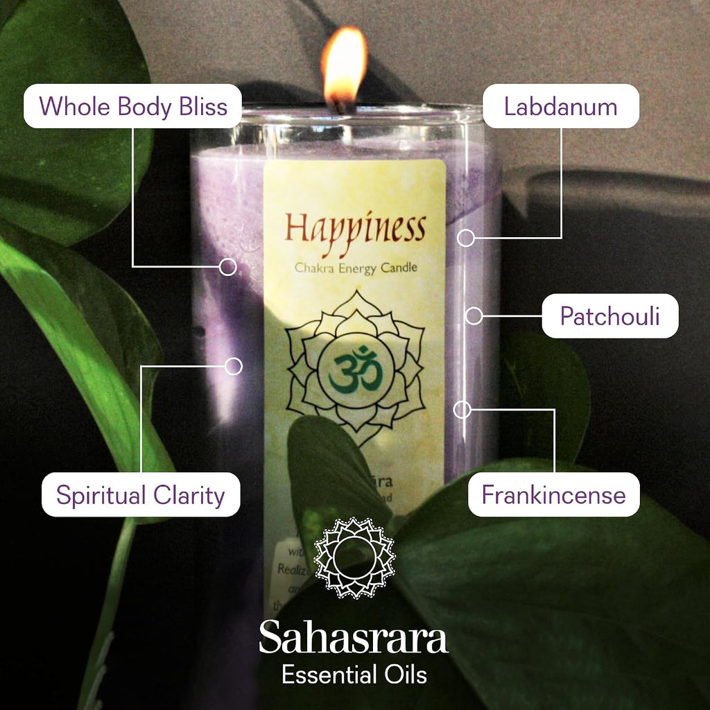 Chakra Jar Candle | Happiness | Patchouli Cedar Lavandin | 11 oz-60 hr