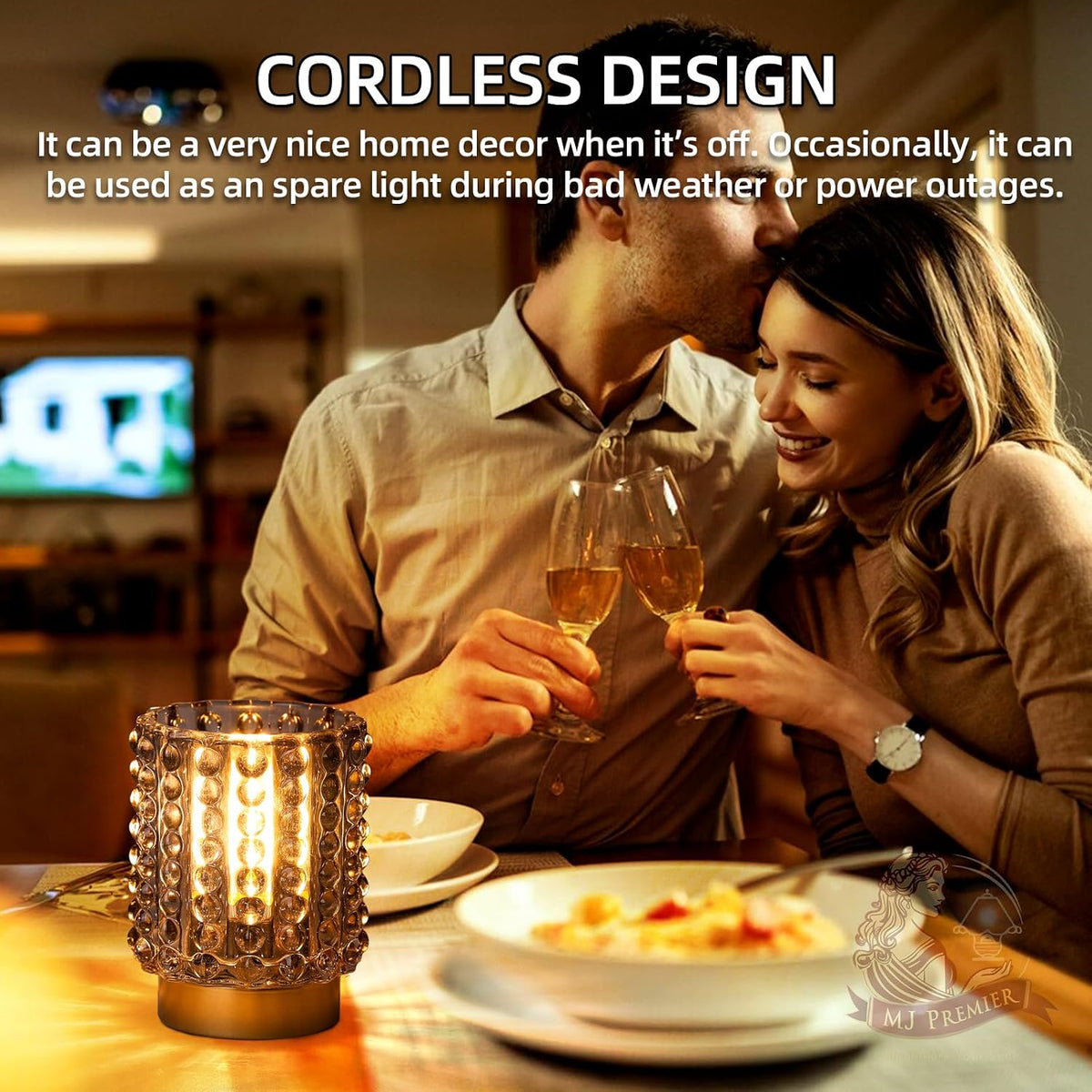Battery Operated Lamp Timer, Small Cordless Lamp Decorative, Gray