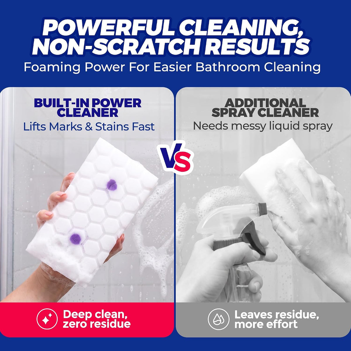 Magic Sponge Eraser Shower Cleaner Bathroom Scrubber 8 Pack