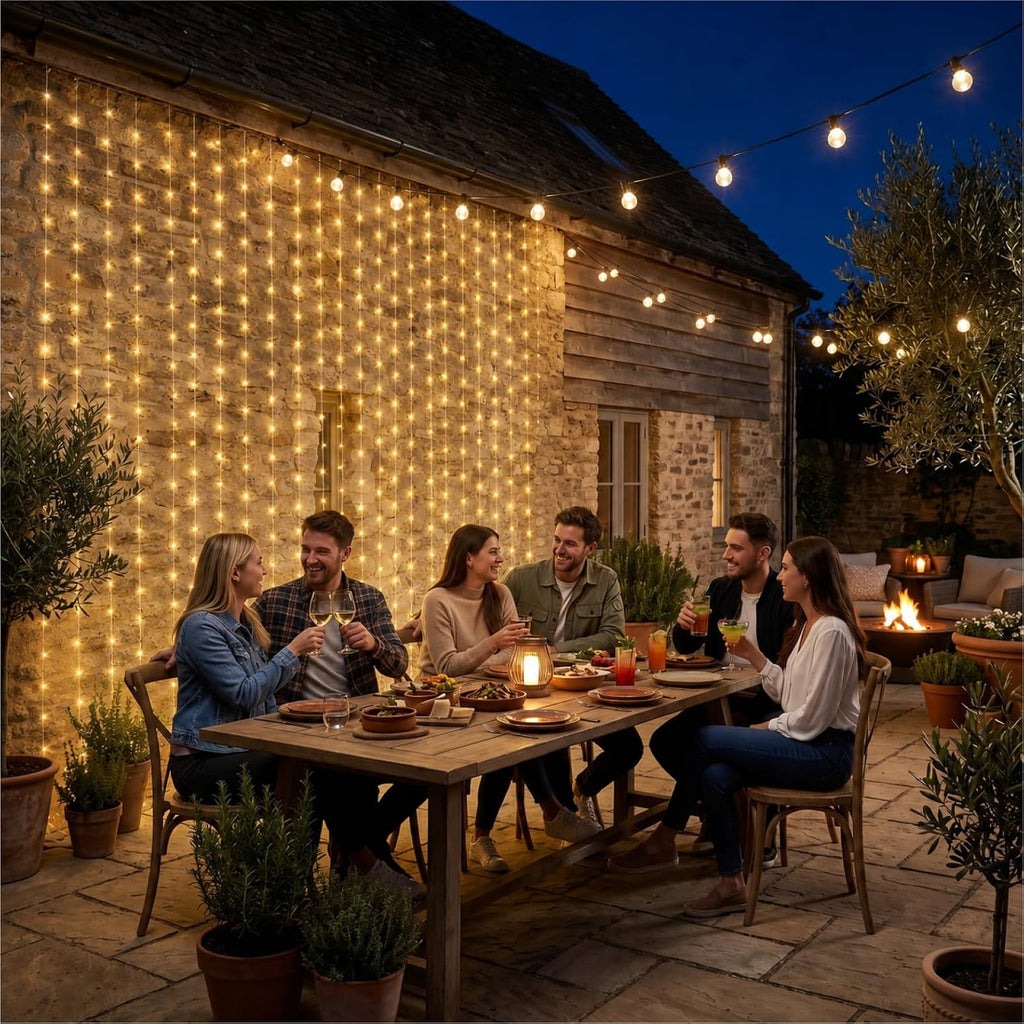 Fairy Curtain Light, 300LED 9.8x9.8ft, Remote & 8 Modes, USB