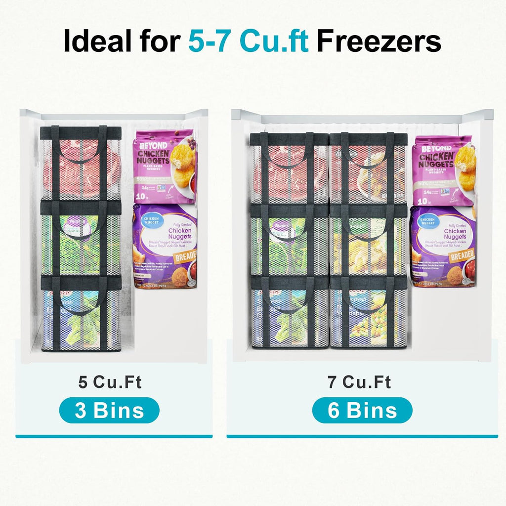 iSPECLE Chest Freezer Organizer - Large Baskets for 5-7 Cu.Ft, 3 Pack