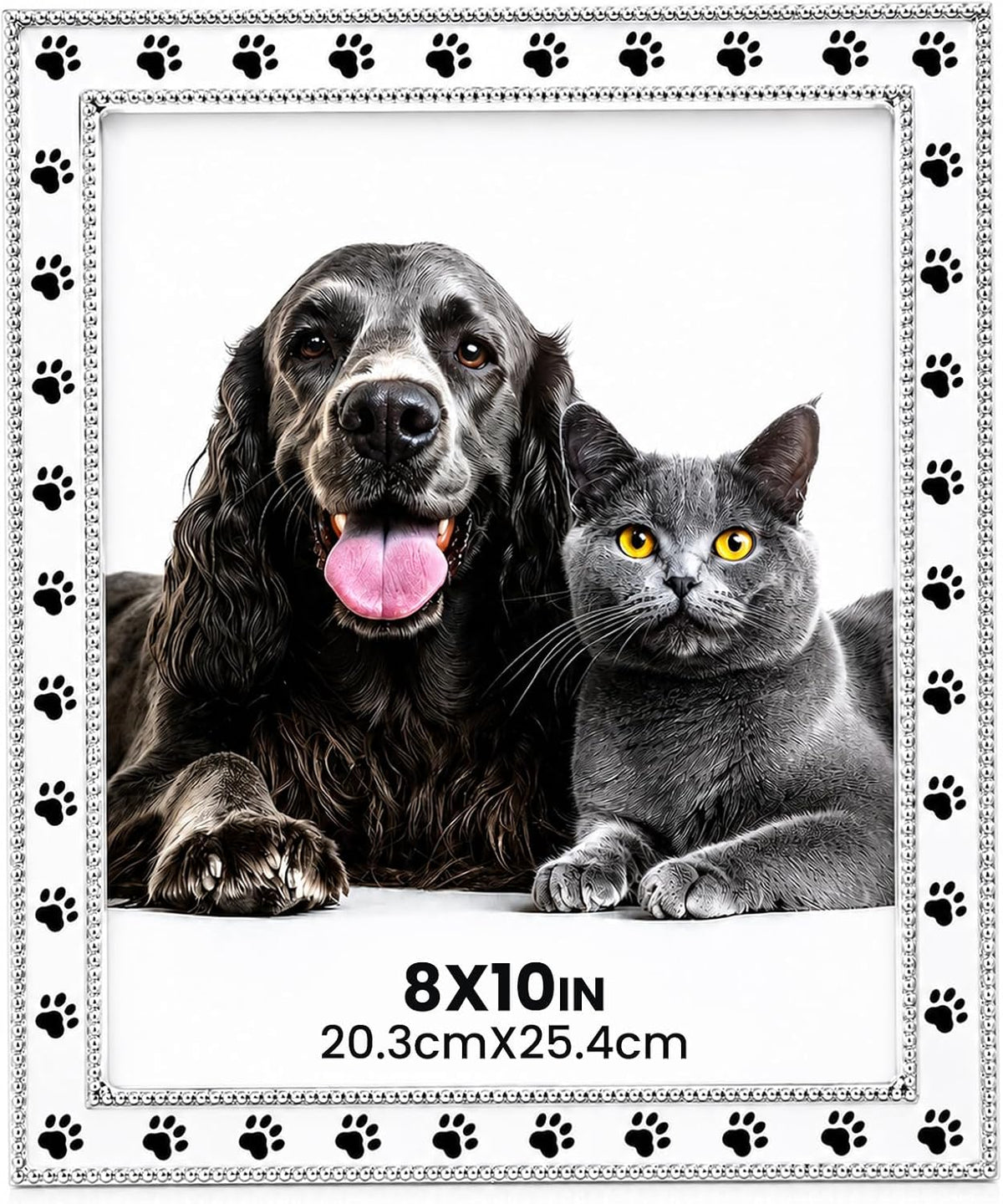Dog Picture Frame - 8x10 Metal Cute Picture Frames,Pet Memorial Gifts for Dogs Perfect for Home Decor, Office Desk & Gifting to Pet Lovers