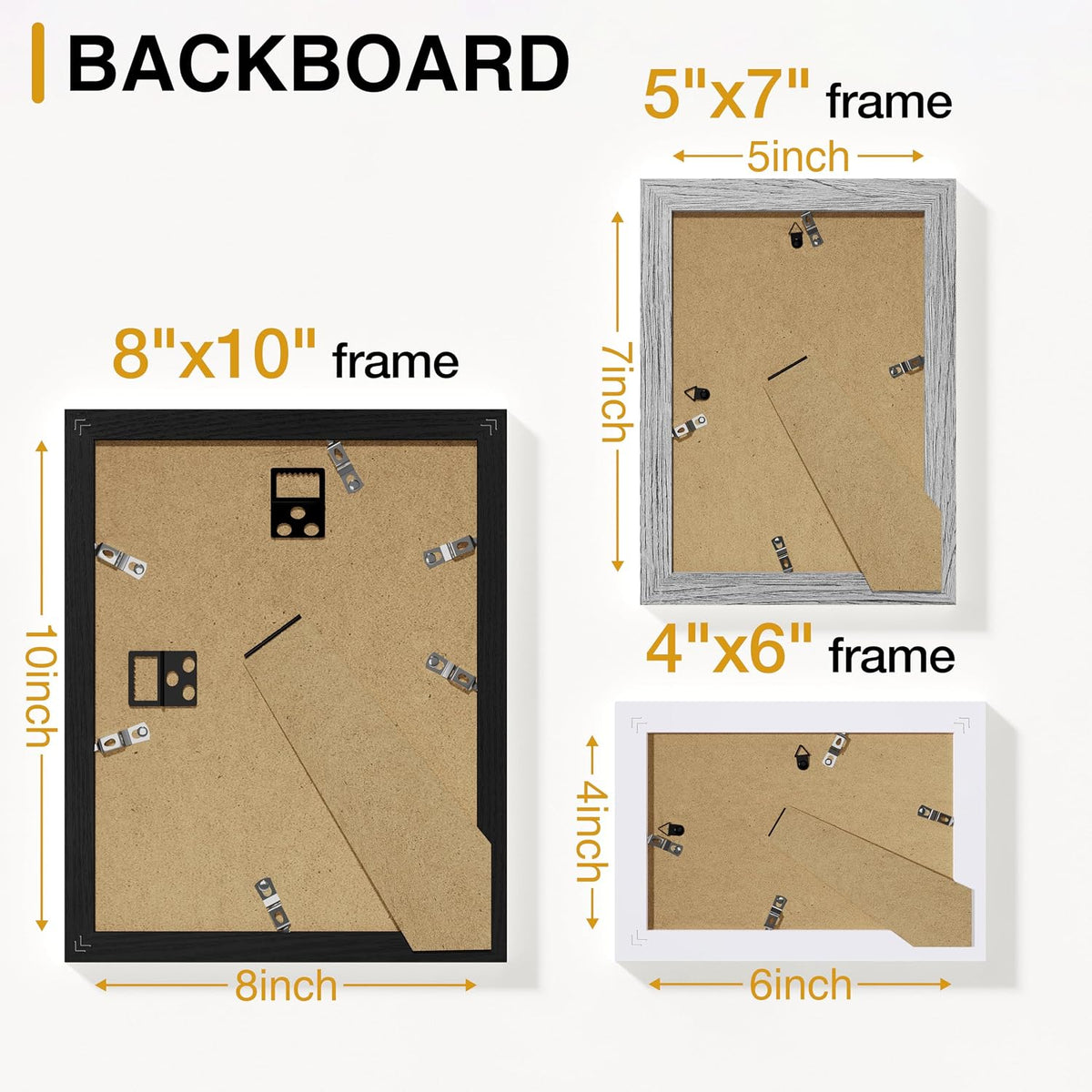 Vittanly 15 Pack Gallery Wall Frame Set, Black, Grey, White