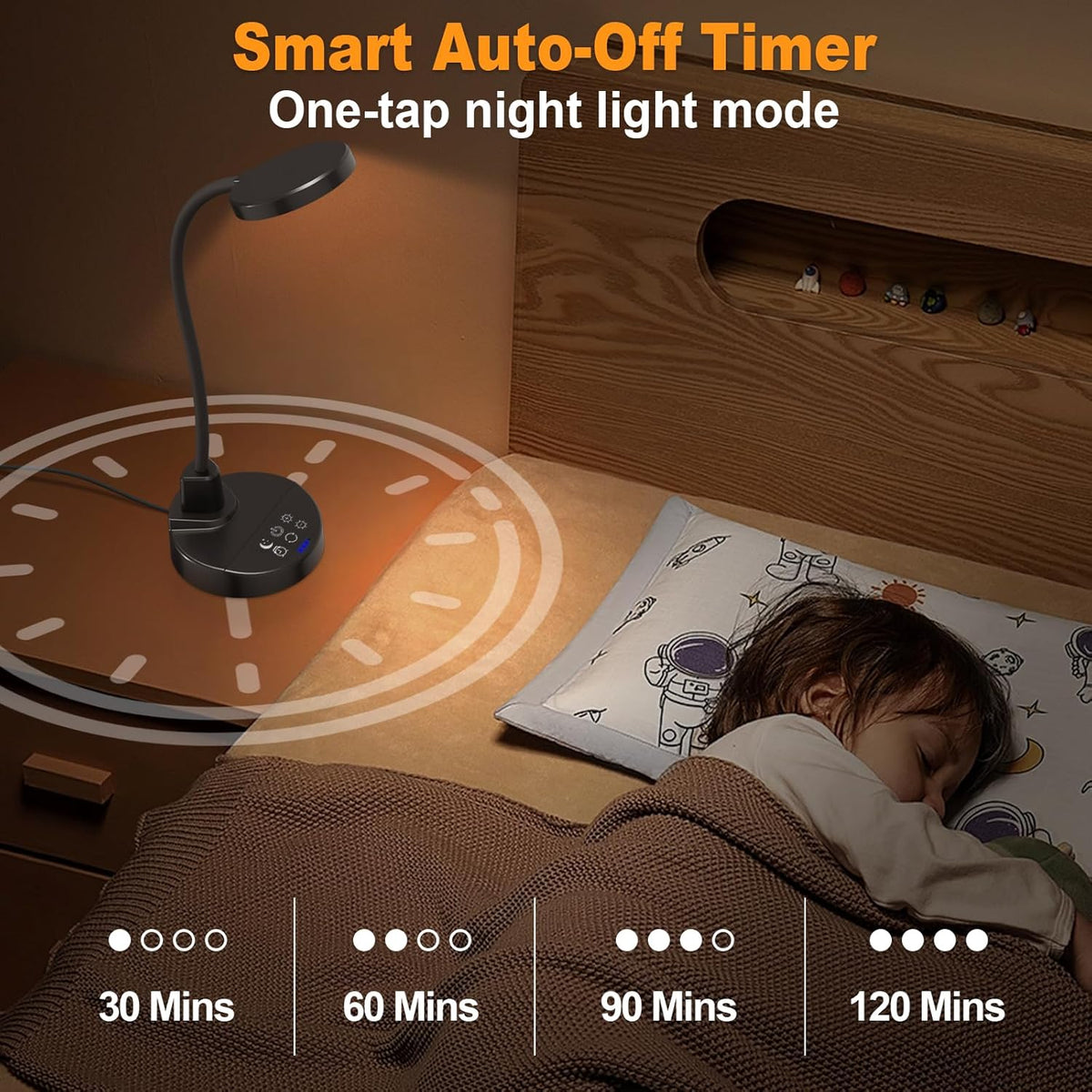 15W LED Desk Lamp with USB Charging Ports, [Button & Remote Control] Dimmable Table Lamp with 3 Color Modes, 5 Brightness Levels, 4 Timers, Flexible Reading Light for Home Office, Bedroom, Kids Study