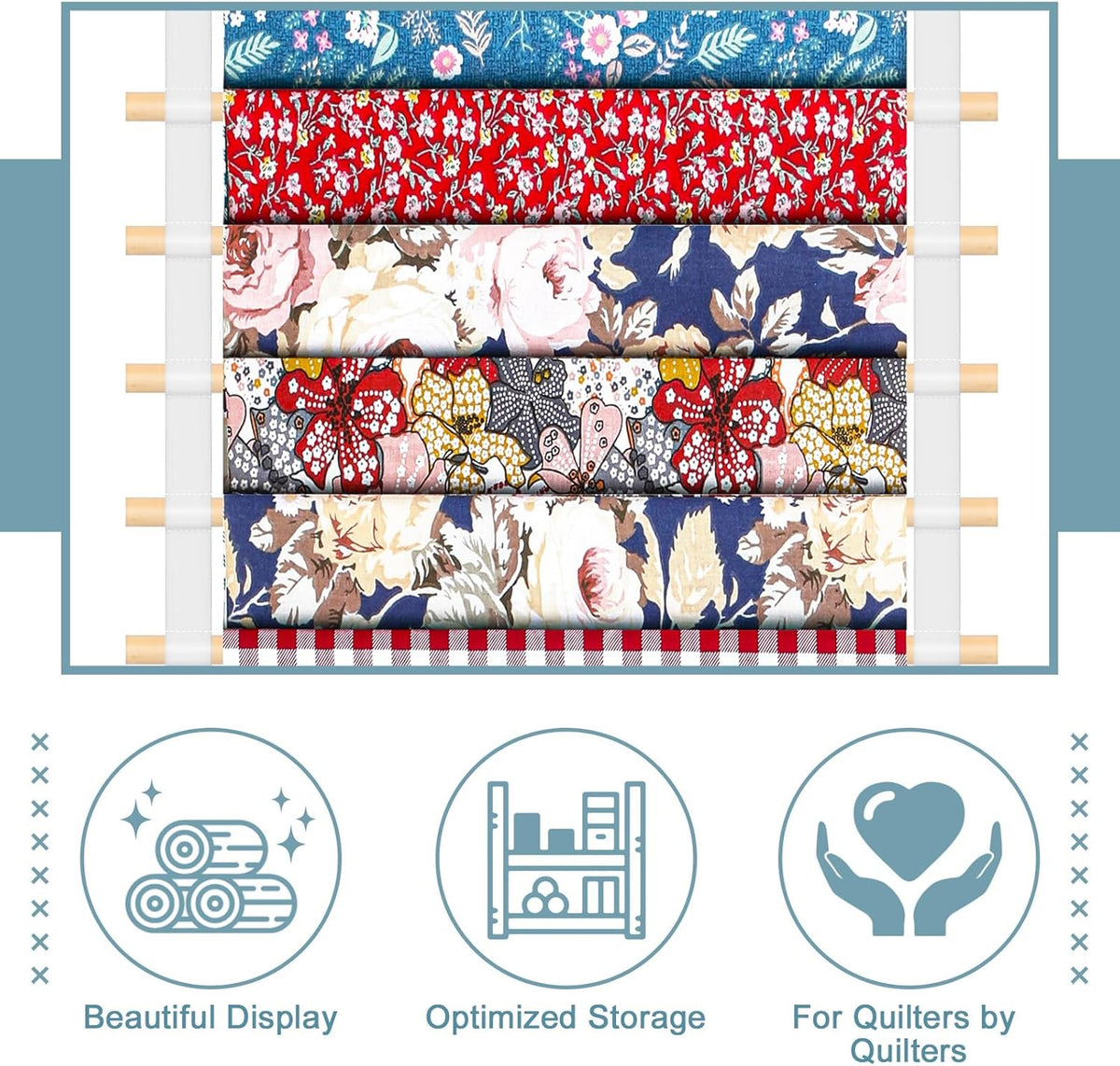 Sewing Room Hanging Wall Fabric Organizer, 16.5 Inch