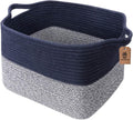 Goodpick Woven Storage Basket for Shelves, 13" x 10" x 9", Blue
