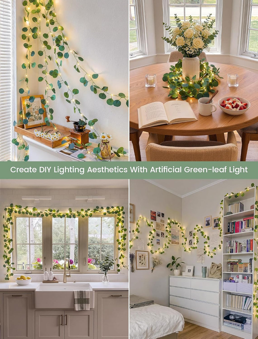 woohaha Eucalyptus Vine Lights Battery Operated