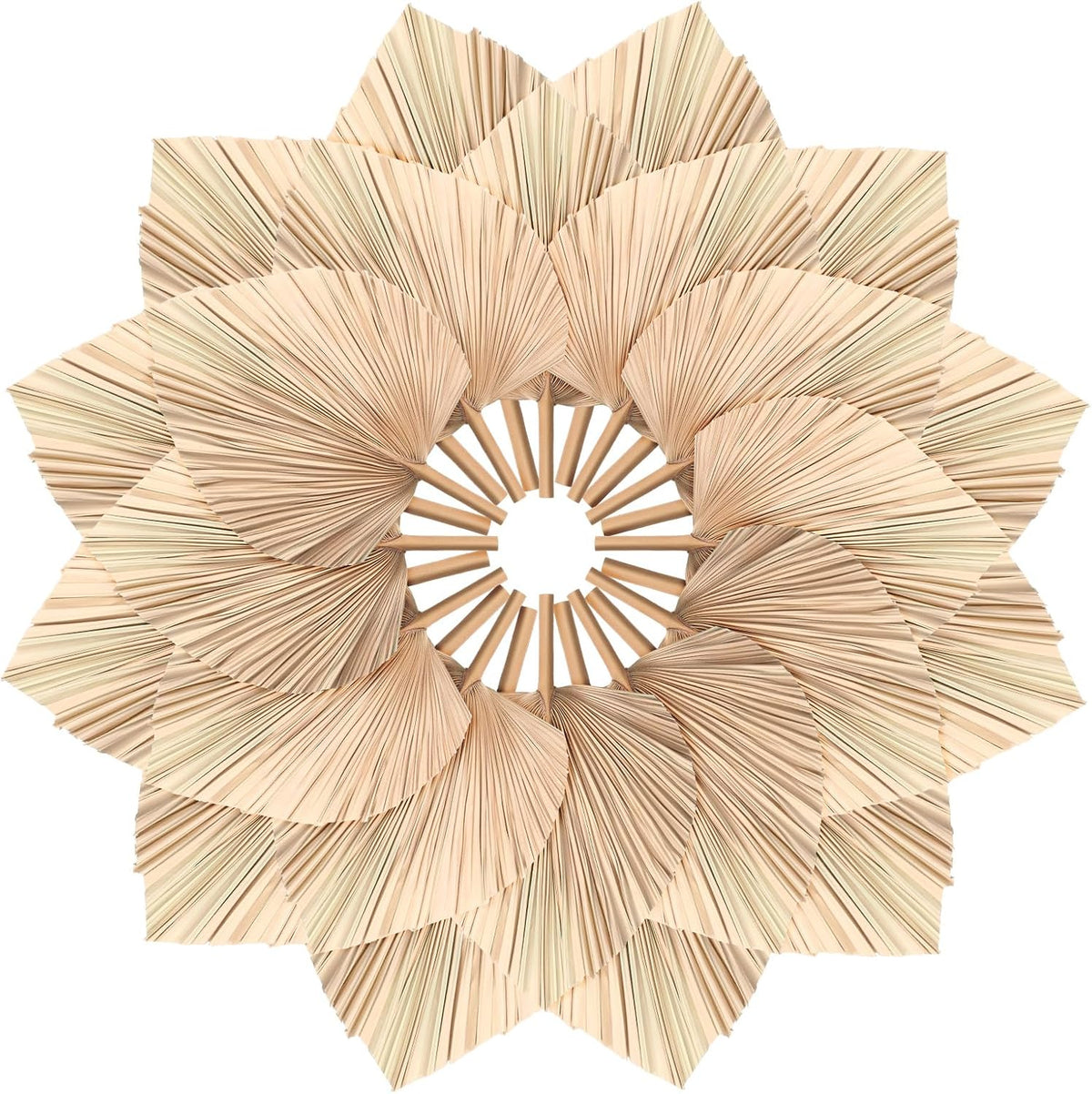 Novabright 24 Pcs Dried Palm Leaves Artificial 15.7" Large Boho Trimmed Spear Tropical Palm Leaves Fans for Boho Wedding Decor Hawaiian Luau Party Kitchen Farmhouse Table Flowers Arrangements