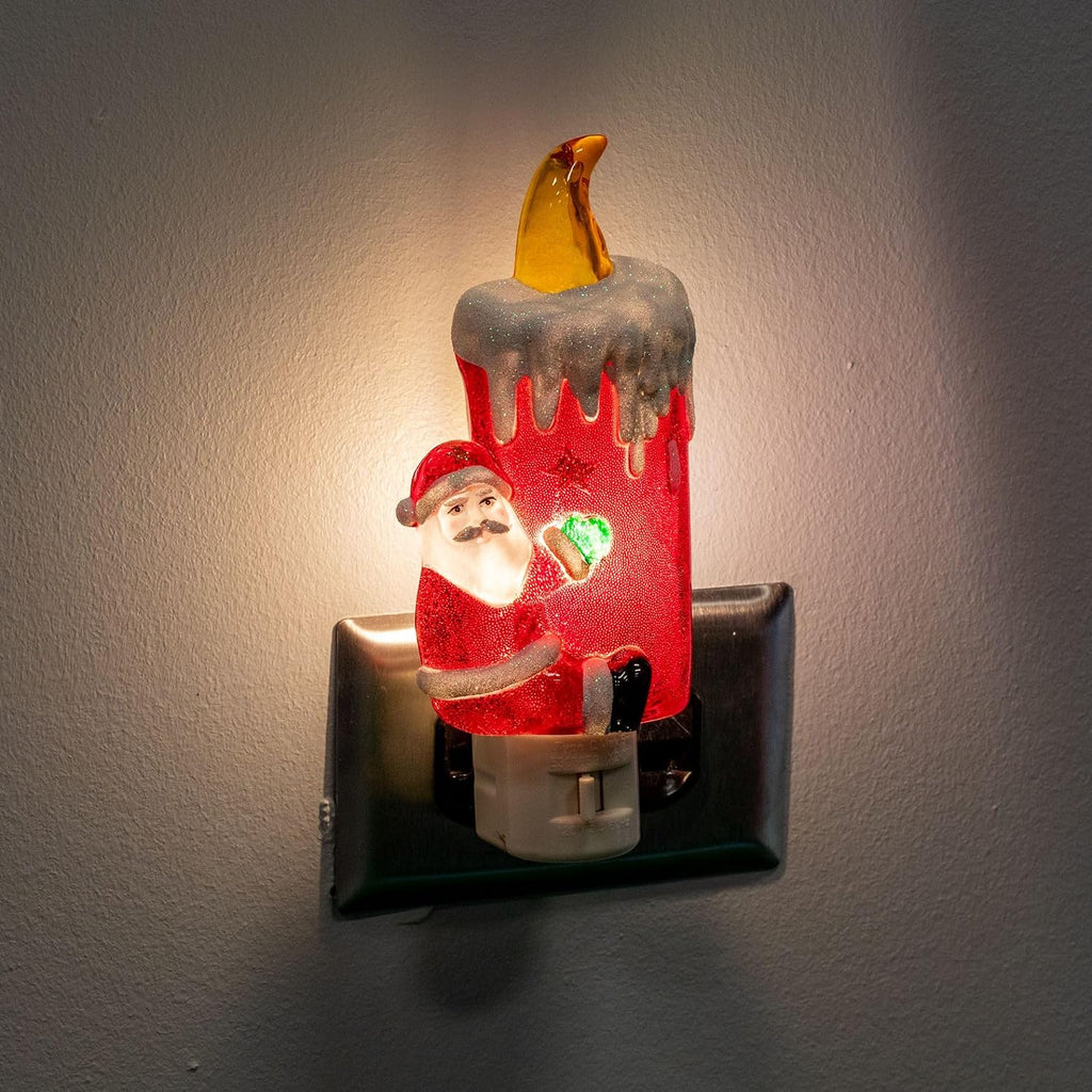 Novelty Lights LED Santa Claus with Candle Christmas Night Light Lamp