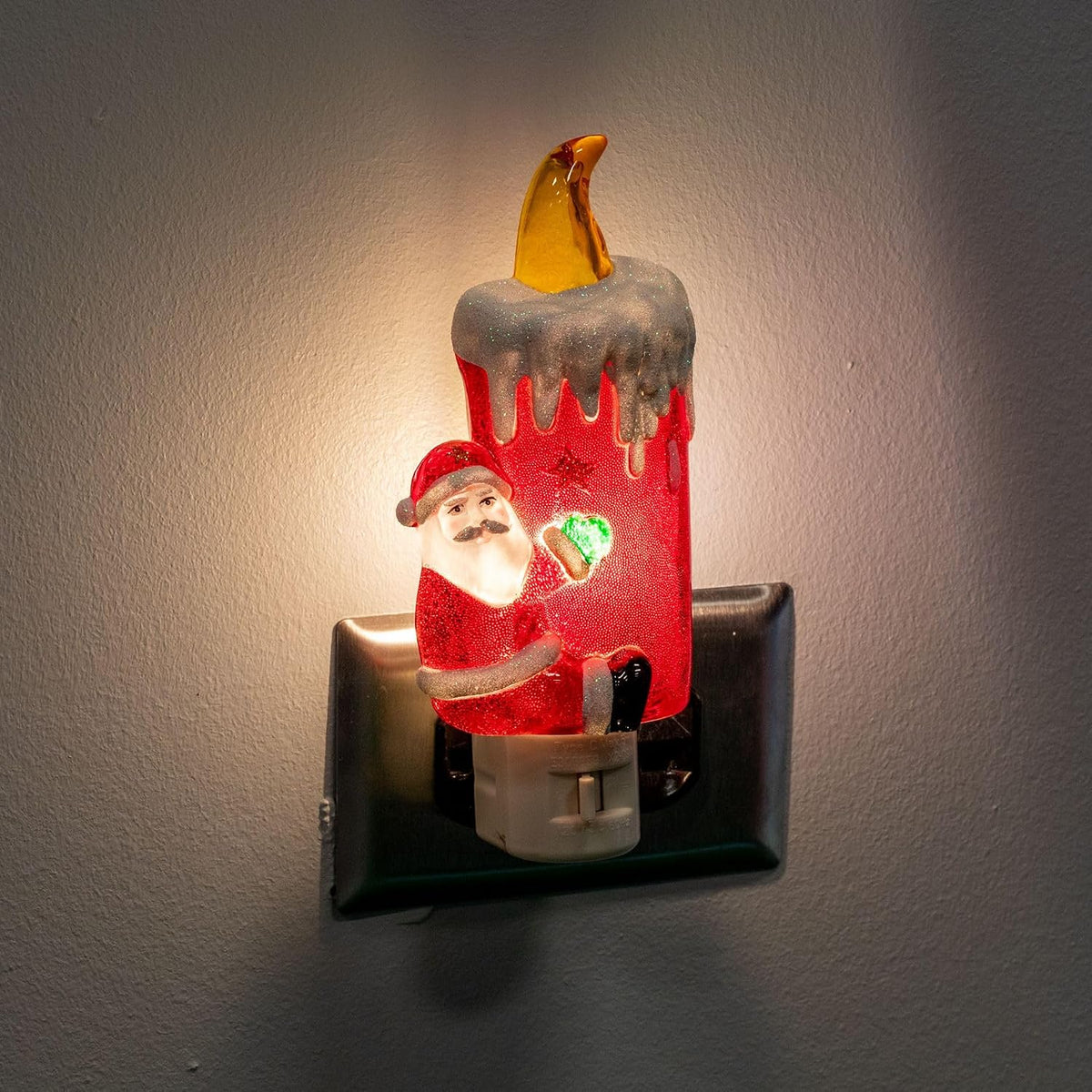 Novelty Lights LED Santa Claus with Candle Christmas Night Light Lamp