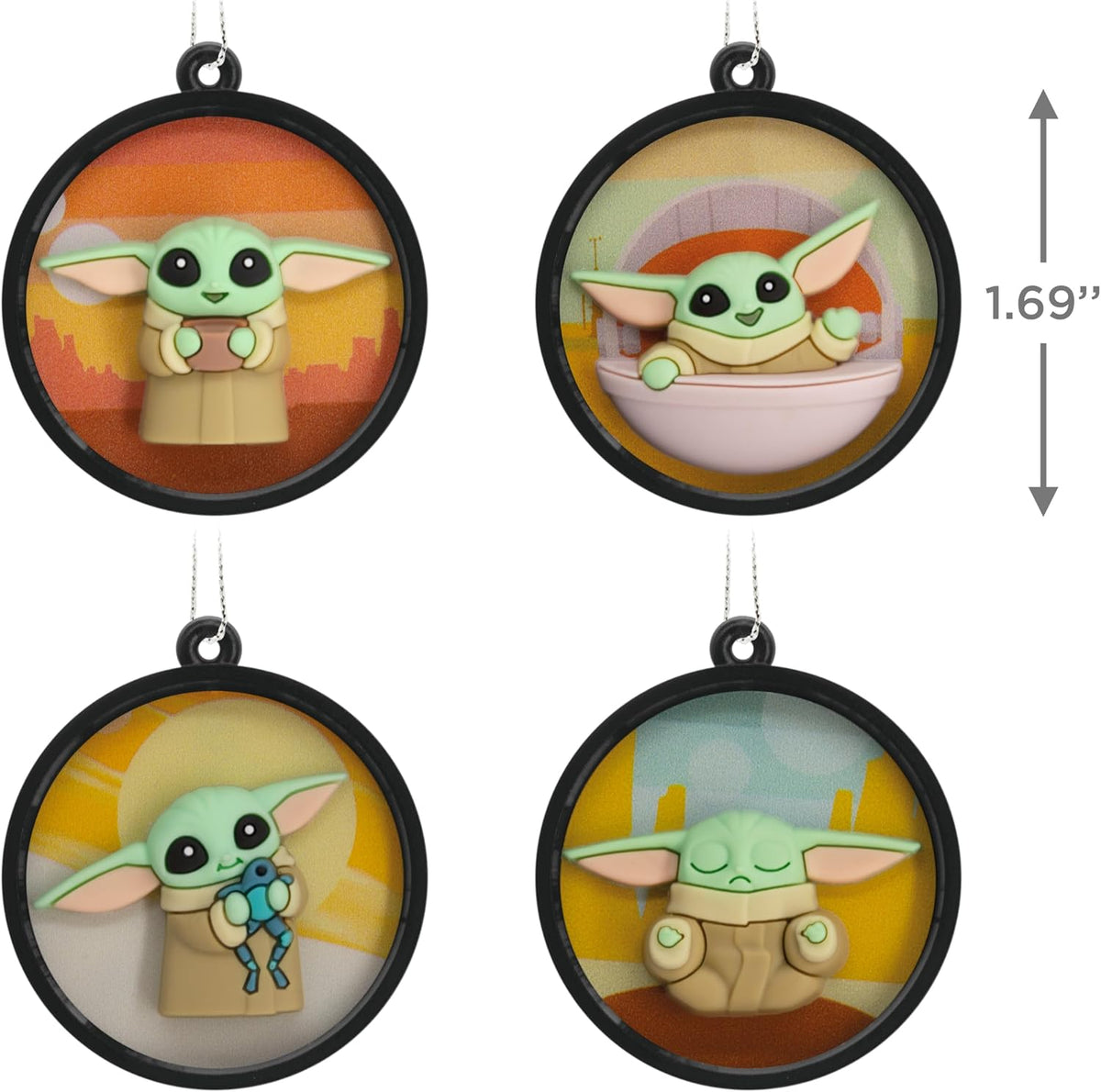 Hallmark Star Wars: The Mandalorian Mini Christmas Ornaments, Set of 4