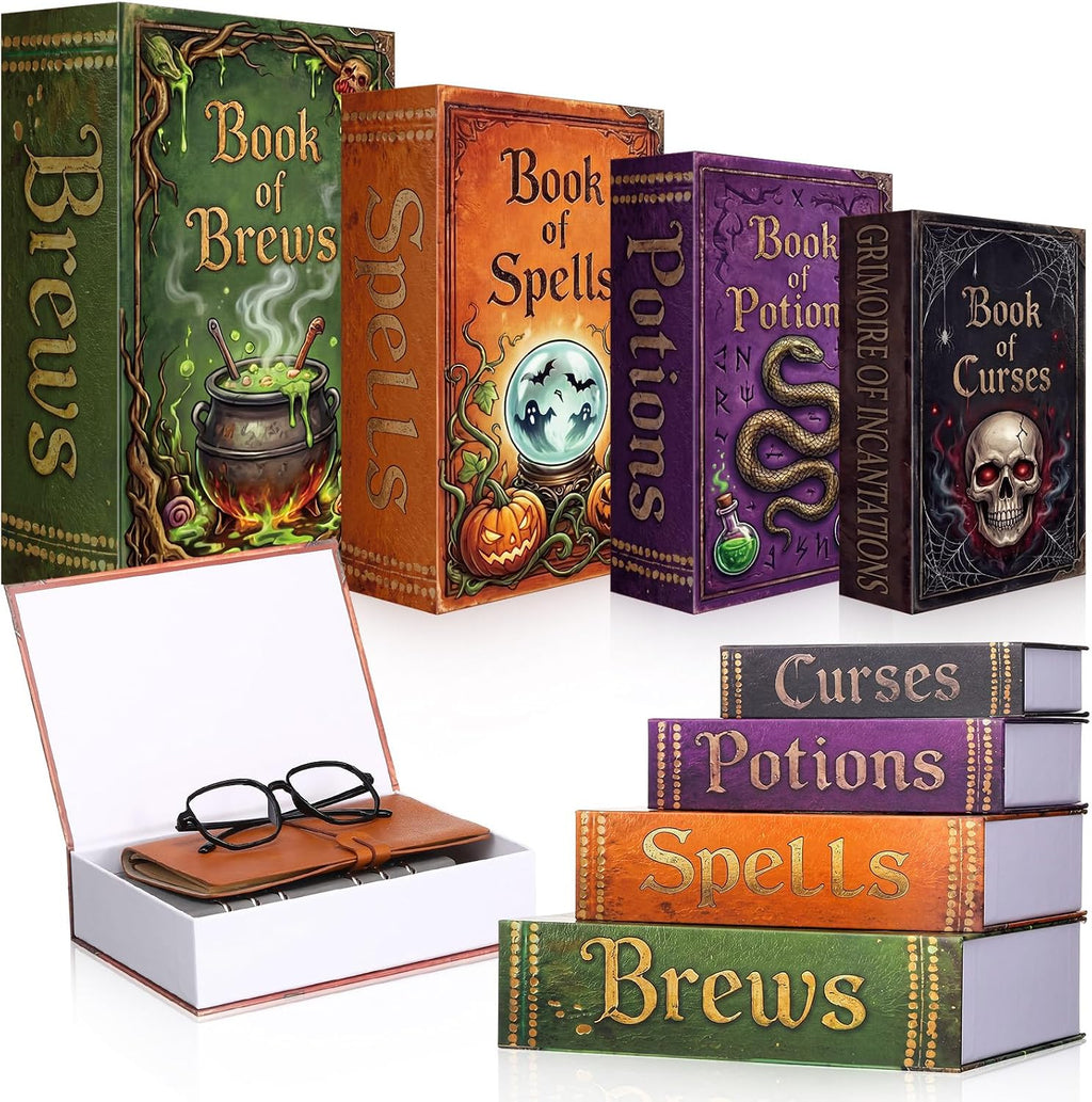Sabary Set of 4 Decorative Books Box, Multicolor, Halloween