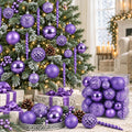 47pcs Purle Christmas Ornaments Set Christmas Tree Decorations