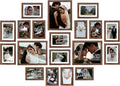 upsimples Picture Frames set of 19, Including 8x10, 5x7, 4x6 Brown Frame