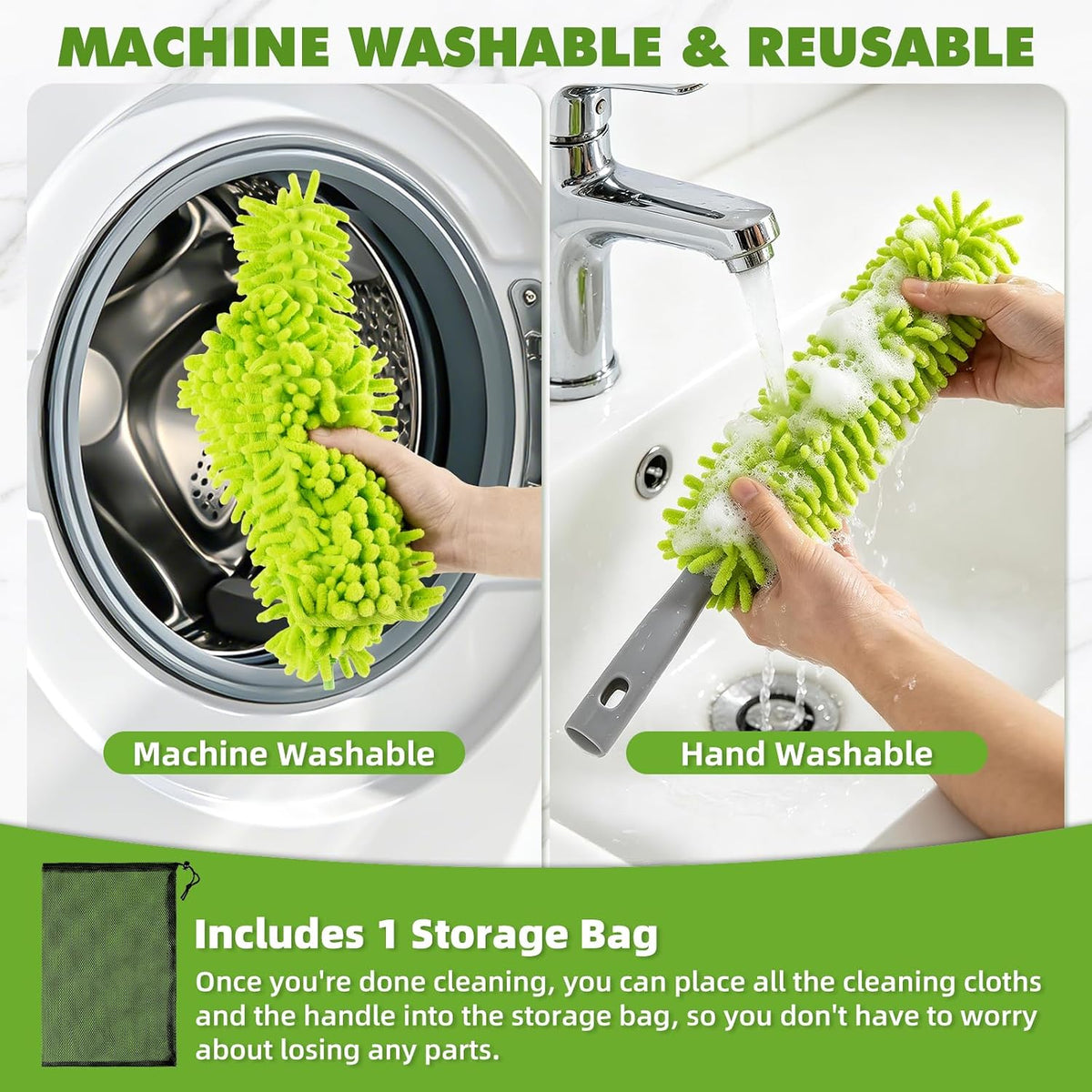 Ceiling Fan Cleaner Duster with 6 Ft/77'' Extendable Handle