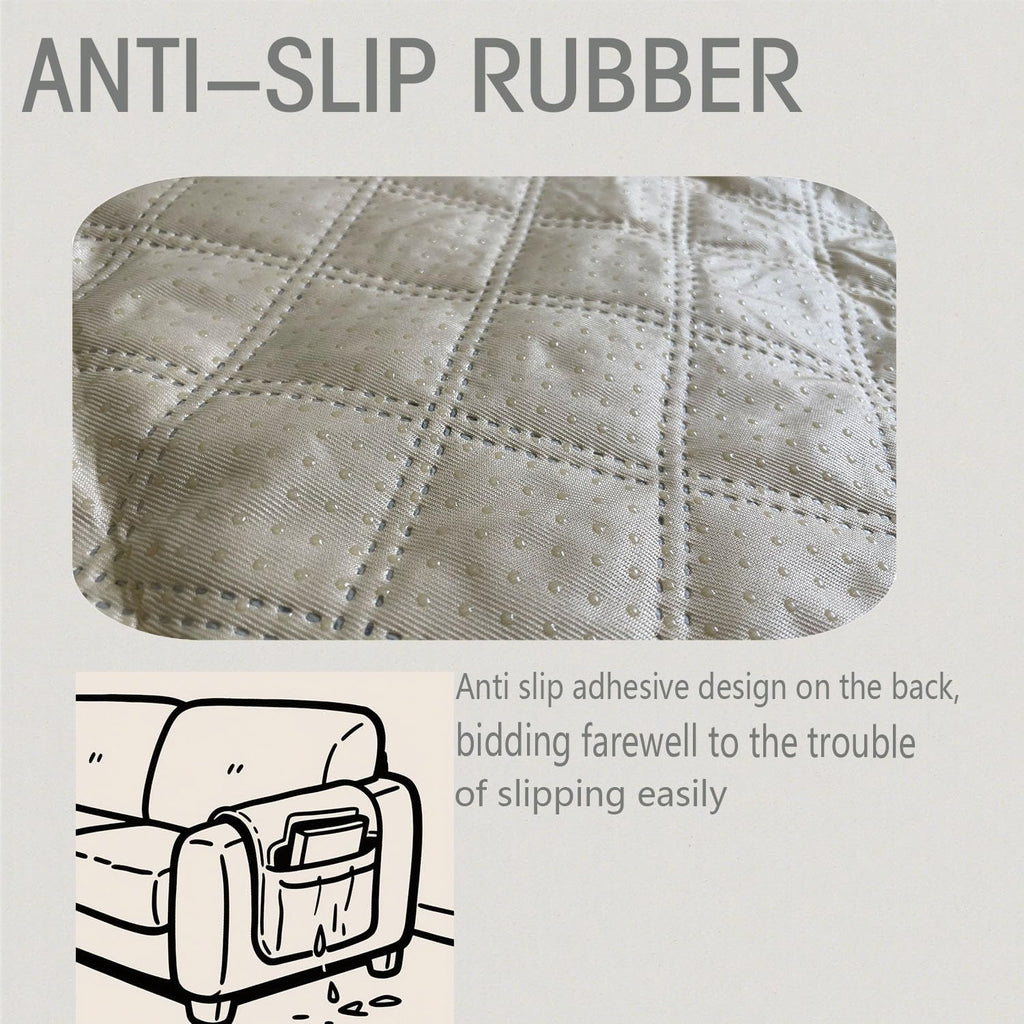 Remote Control Holder for Couch, Armchair Caddy for Recliner Sofa Armrest Organizer, PU Waterproof Non-Slip Bedside Storage with 5 Pocket for Cell Phone TV Remote Magazine Tablet Glass Brown