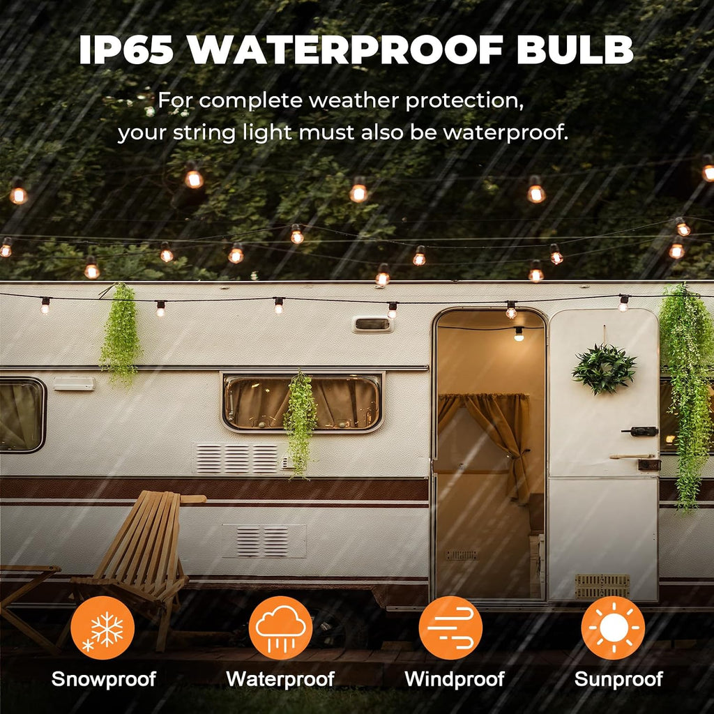 GvvooHome 36 Pack LED G40 Replacement Bulbs for String Lights, Warm White