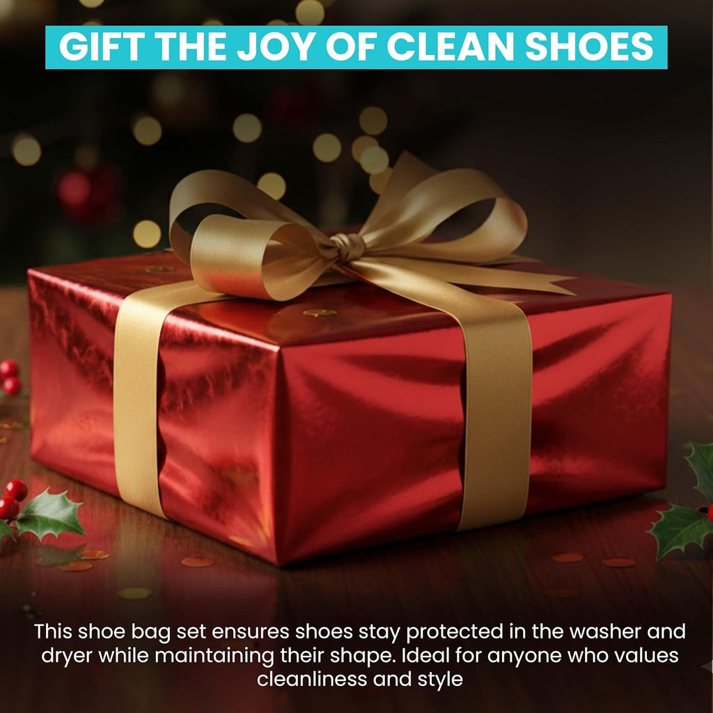2-Pack Shoe Washing Machine Bags with Shoe Trees & Brush – Reusable Mesh Laundry Shoe Bag for Sneakers, Tennis & Running Shoes, Durable Shoe Cleaner Kit, Secure Zipper, Gray (15.4x 7.5 Inch)
