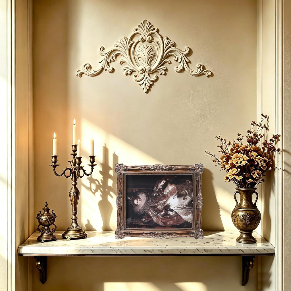 8x10 Vintage Picture Frames Ornate Bronze Antique Picture Frames 8x10 photo frame with Front Glass for Wall Hanging and Tabletop Unique Home Decor Wall Decor Living Room Victorian Style
