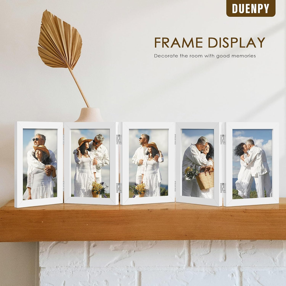DUENPY 5 Folding 4x6 Accordion Wood Frame Plexiglass White