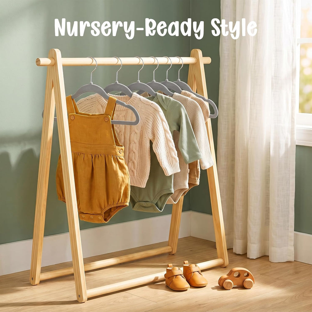Utopia Home Kids Velvet Hanger 20 Pack – 11" Premium Baby Hangers - Grey