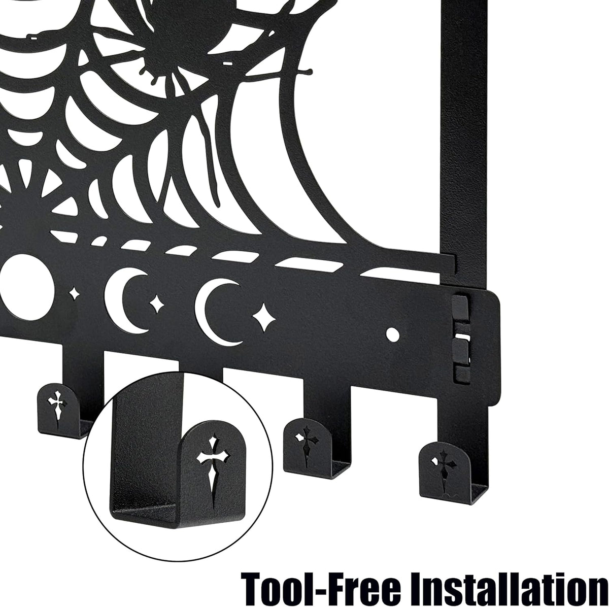 Gothic Spider Over The Door Hooks Goth Bathroom Decor Organizer Halloween