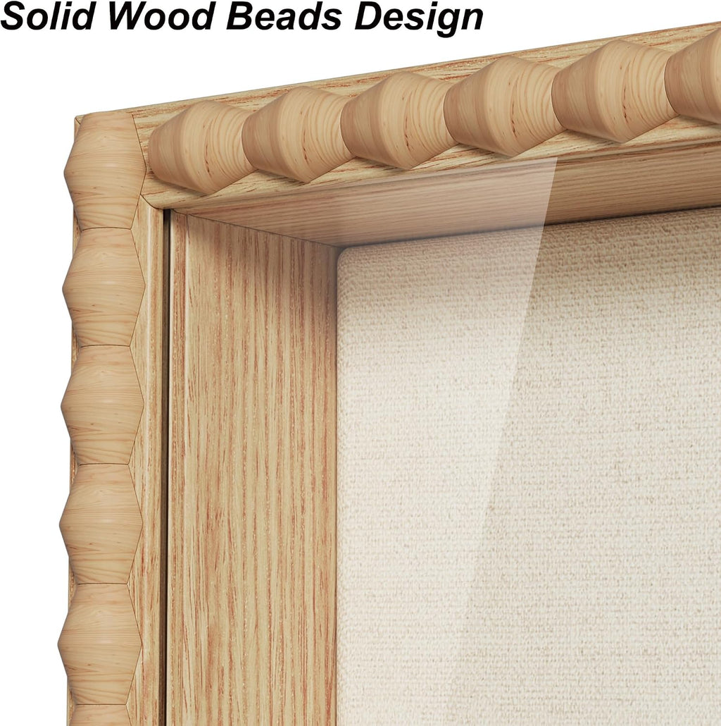 Love-KANKEI 11x14 Deep Shadow Box,Solid Wood Beaded Edge Frame,Natural