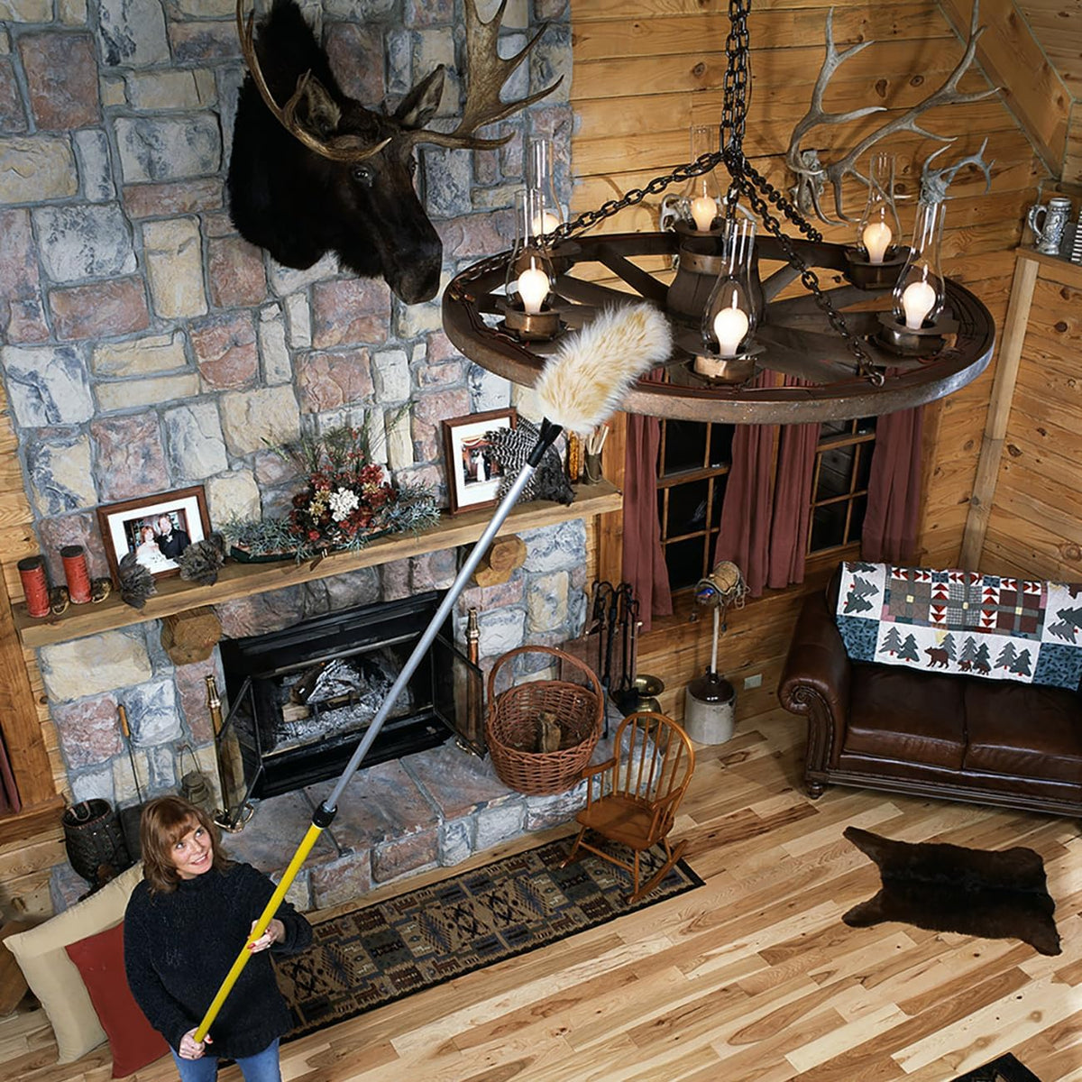 Mr. Long Arm 0730 Natural Lambswool Duster with Threaded Handle