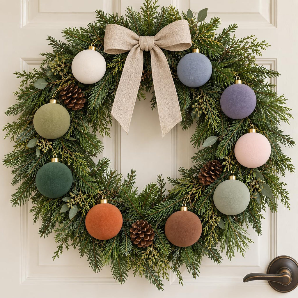 DN DECONATION Velvet Christmas Ball Set, Multi-Color Christmas Tree Decor