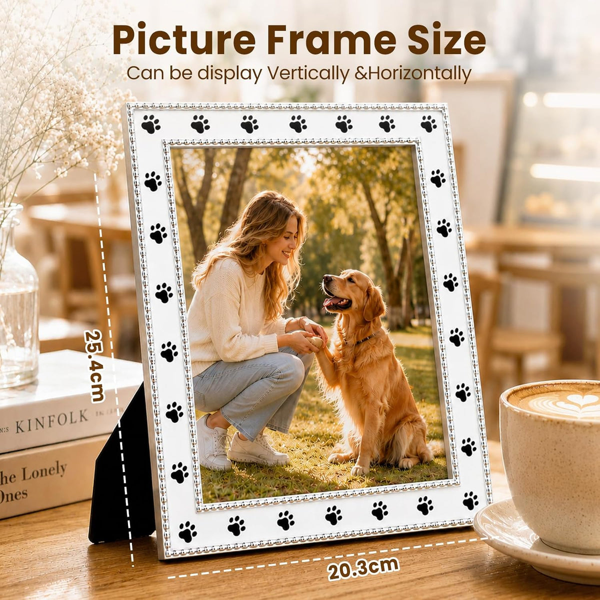 Dog Picture Frame - 8x10 Metal Cute Picture Frames,Pet Memorial Gifts for Dogs Perfect for Home Decor, Office Desk & Gifting to Pet Lovers
