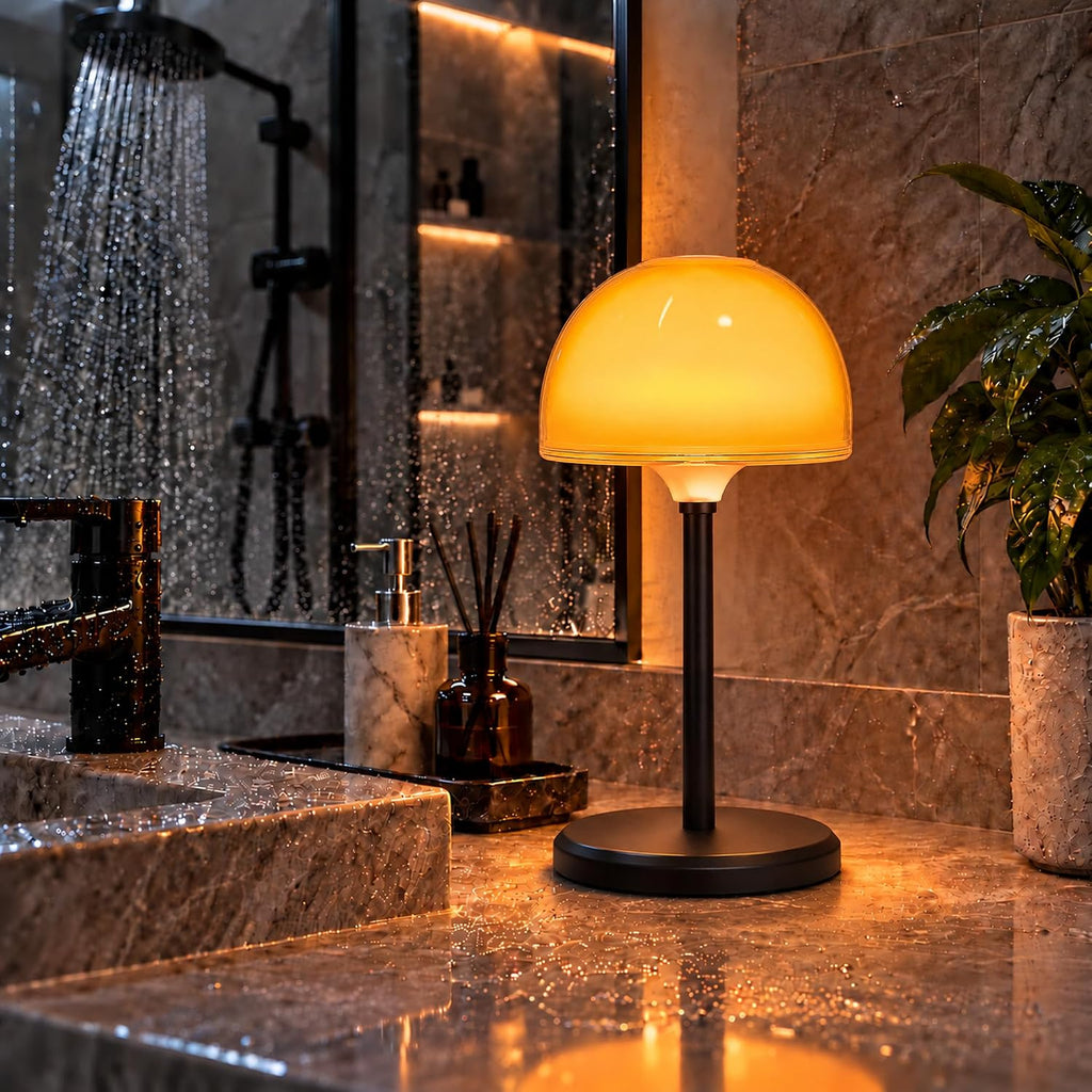 Waterproof Shower Lamp Light Rechargeable Cordless Table Lamp for Bathroom