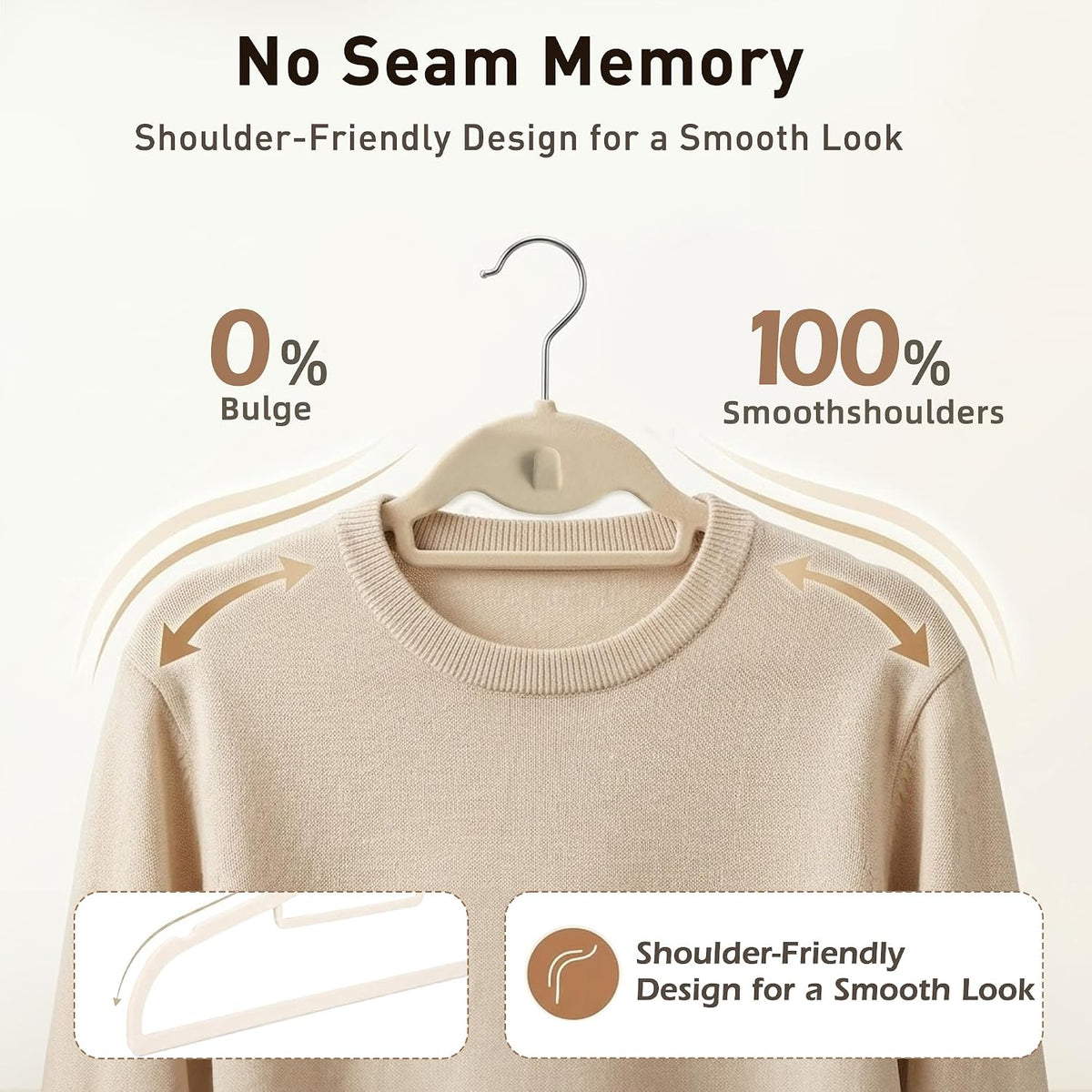 Velvet Hangers 30 Pack, Ivory Non Slip Hangers with 360° Swivel Hook
