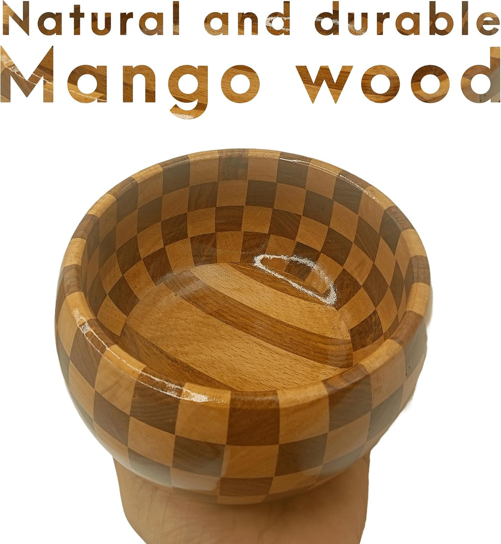 Handmade very Beautiful Chess Segmented Wooden Bowl, Decorative Bowl Natural Mango wood Bowl for Kitchen Dining & Entryway Decor Bowl for desk accessory holding keys,cuff links (Chess Segment)