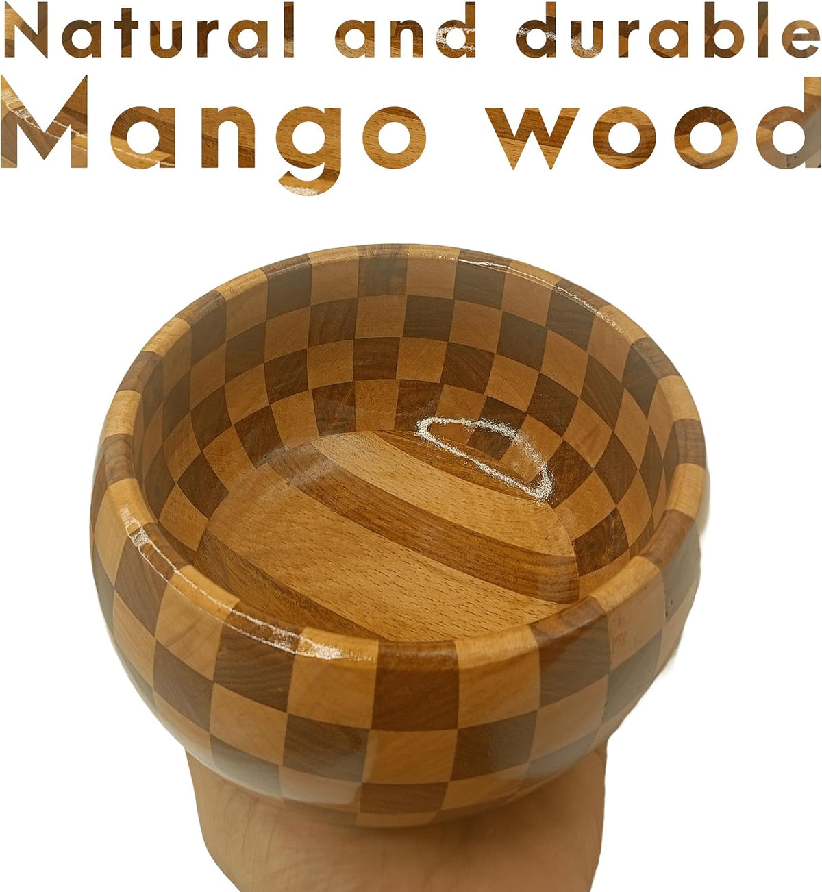 Handmade very Beautiful Chess Segmented Wooden Bowl, Decorative Bowl Natural Mango wood Bowl for Kitchen Dining & Entryway Decor Bowl for desk accessory holding keys,cuff links (Chess Segment)