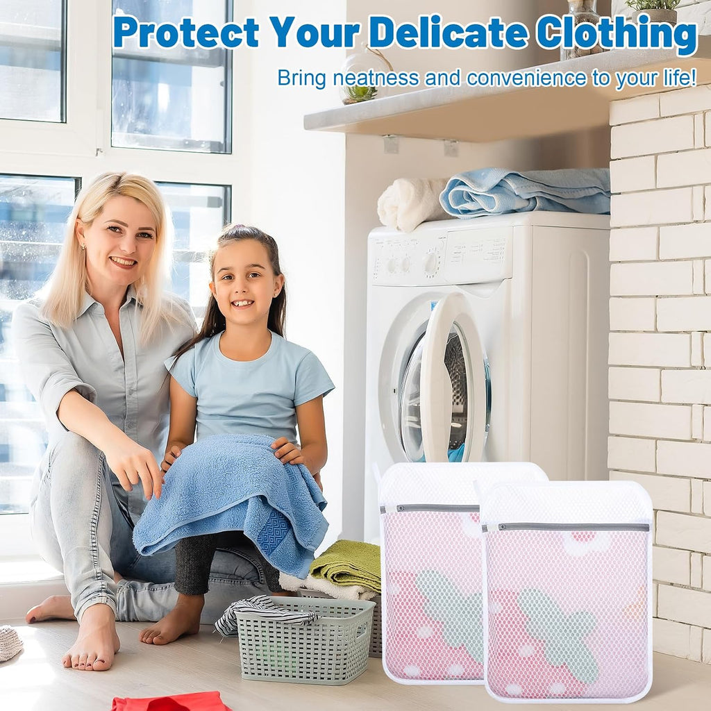 4-Pack Durable Honeycomb Mesh Laundry Bags for Delicates, 16 x 20 Inches