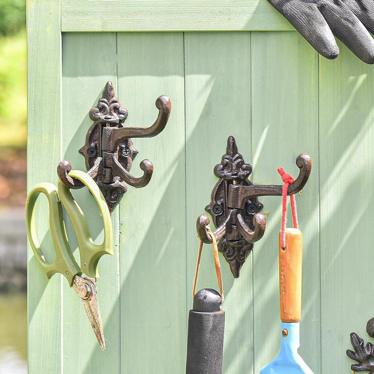 Sungmor 2-Pack Cast Iron 3-in-1 Flexible & Functional Swivel Wall Hook