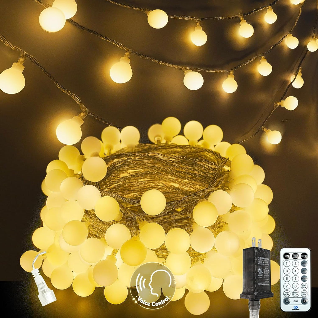 Connectable 43FT 100LED Globe String Lights Indoor, Smart Christmas Lights