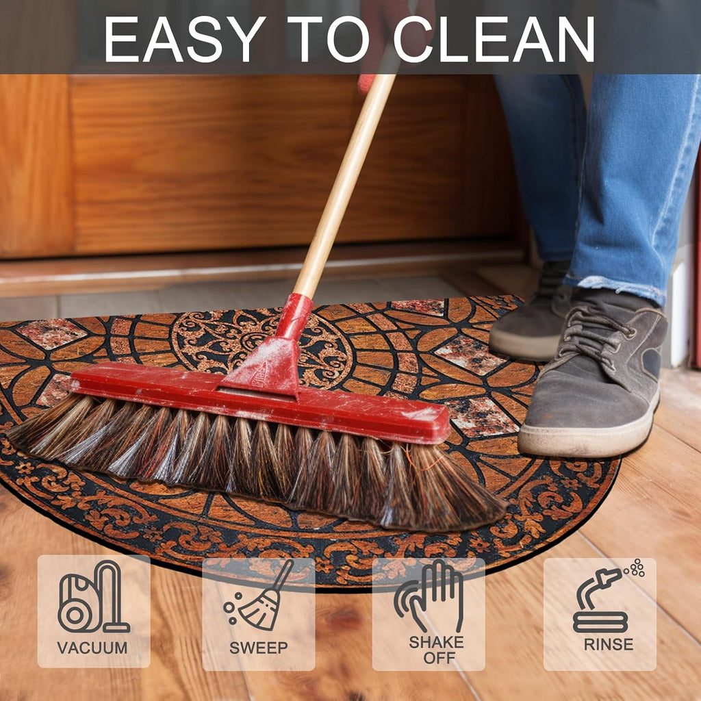 CHICHIC Entrance Door Mat Large 24 x 36 Inch Entry Way Doormat Front Door Rugs Outdoors Heavy Duty Welcome Mat Non Slip Rubber Back Low Profile for Garage, Patio, High Traffic Area, Orange