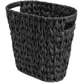 GRANNY SAYS Wicker Trash Can, Wicker Waste Basket for Bathroom, Black