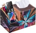 PU Leather Square Tissue Box Cover - Multi-Functional Tissue Box Holder
