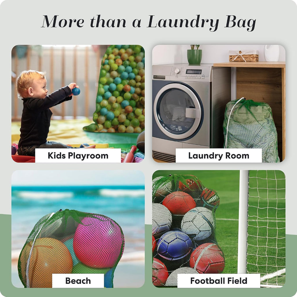 Handy Laundry Mesh XL Laundry Bag 24"x36" 2-Pack, Heavy Duty, Green