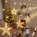 Star Icicle Lights,126 LED Christmas Curtain Lights,8.2FT