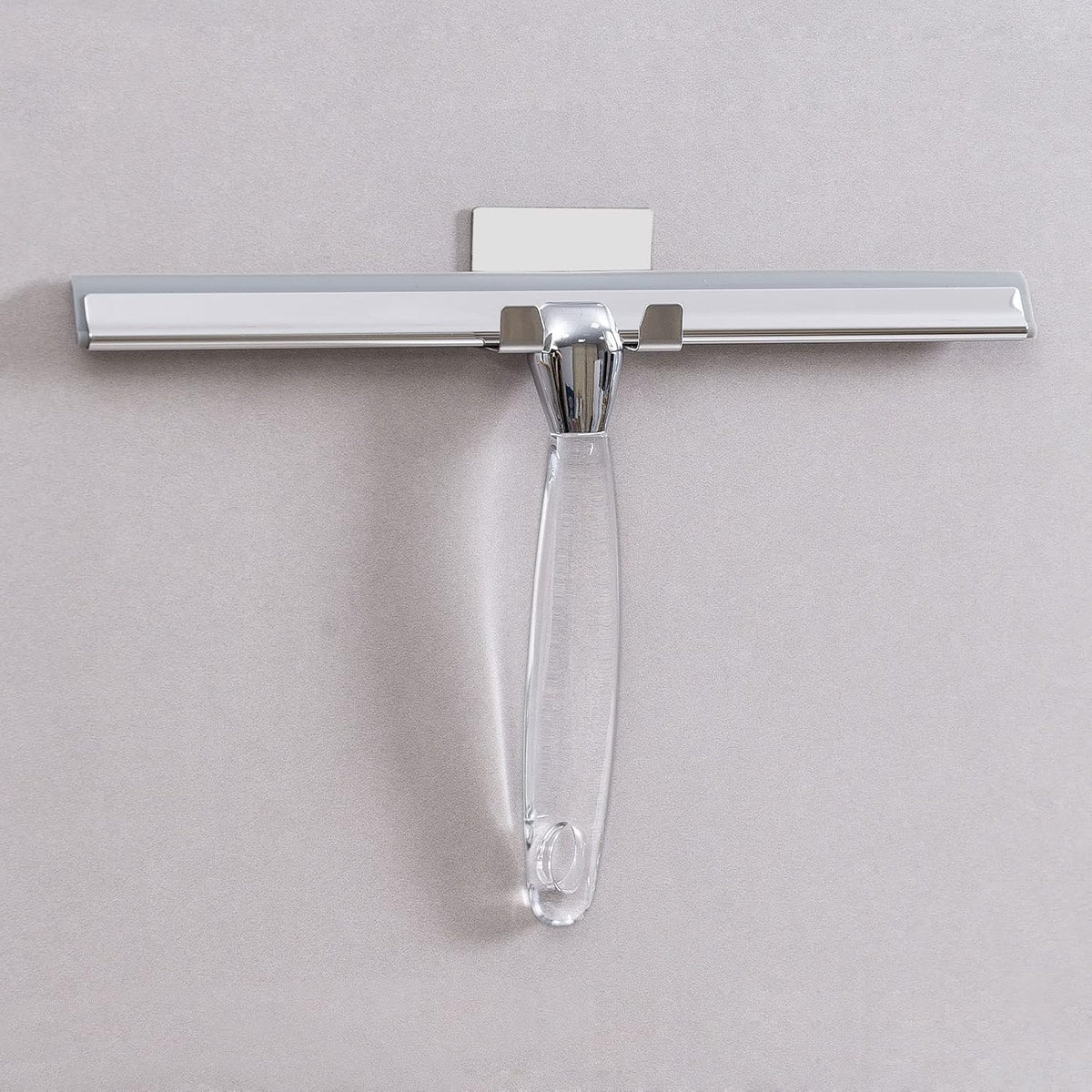 Ettori Shower Squeegee for Glass Door, Squeegee for Shower Glass Door, Bathroom, Window and Car Glass, 12 Inches with Clear Acrylic Handle