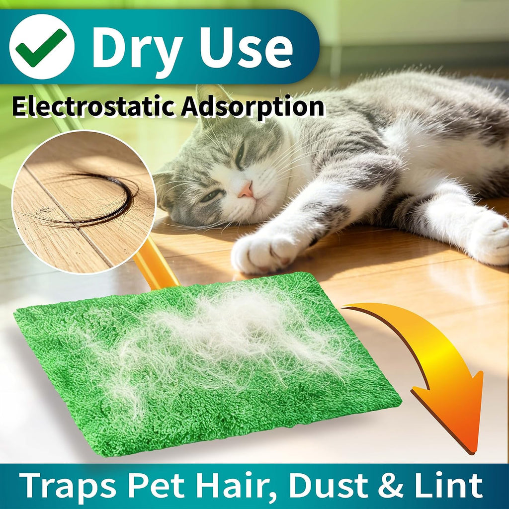 12 Pack Reusable Microfiber Mop Pads Compatible with Swiffer Sweeper