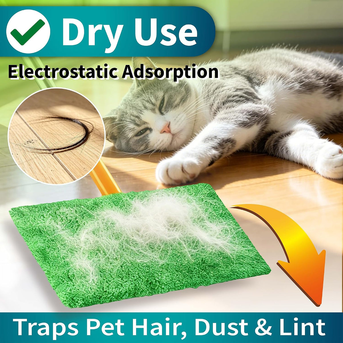 12 Pack Reusable Microfiber Mop Pads Compatible with Swiffer Sweeper