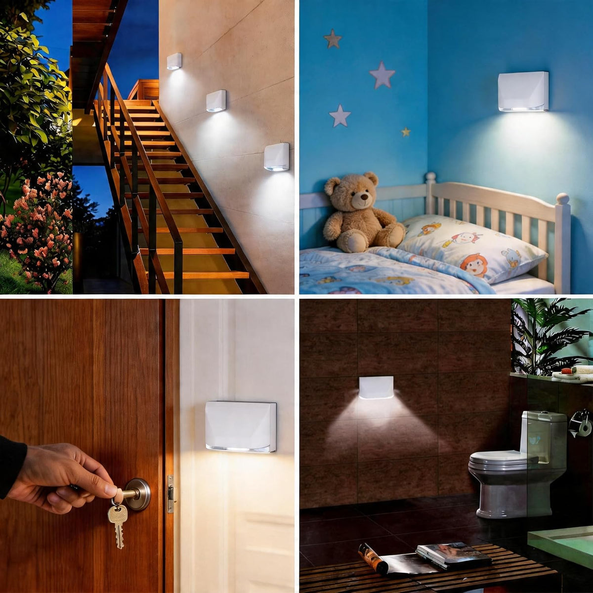 Motion Sensor Key Light for Door，Small Night Lights Battery Powered White