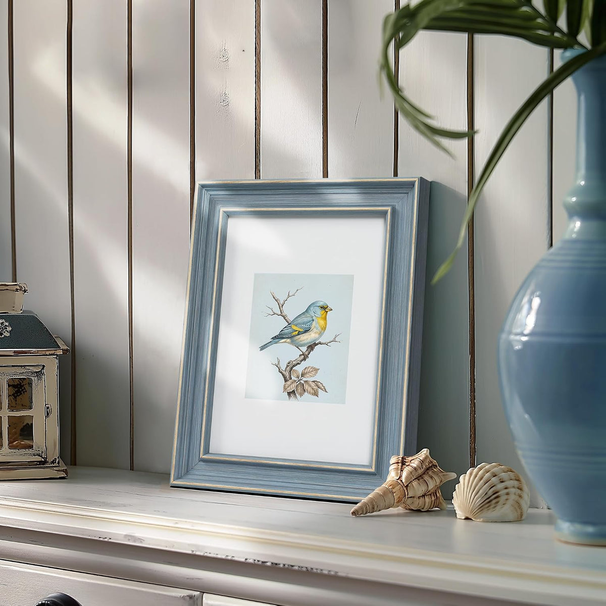 Afuly 5x7 Blue Picture Frame Vintage Coastal Photo Frame