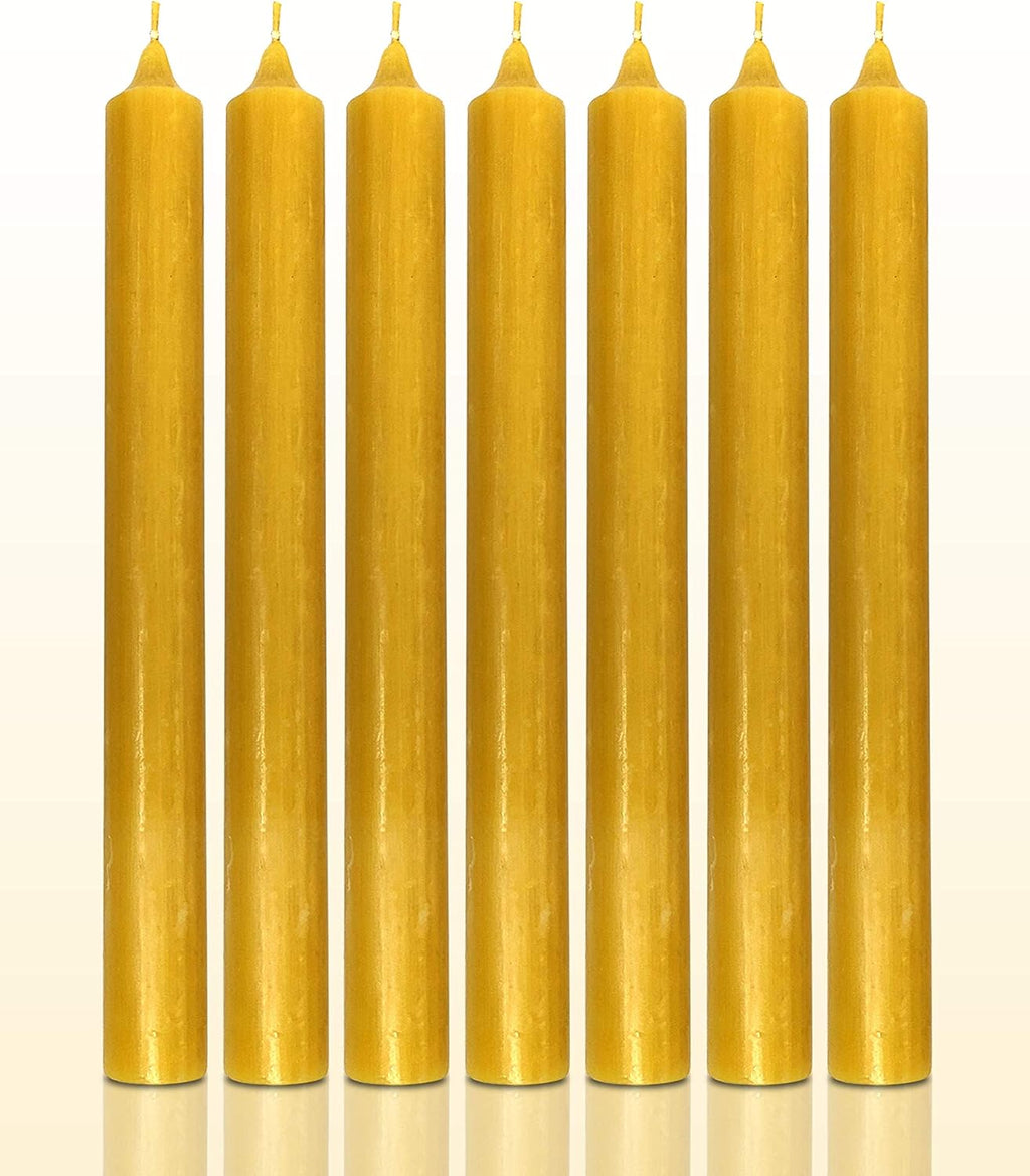 Hyoola 10 Inch Dinner Candles - 12 Pack - Yellow Tall Unscented Rustic Long Burning Candle Sticks